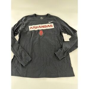 Nike Arkansas Razorbacks T-Shirt Mens SZ L Black Woo Pig Swoosh Long Sleeve New
